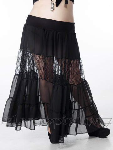 Kalma Chiffon & Lace Tiered Skirt